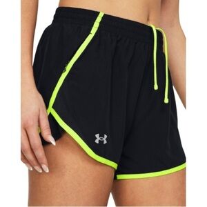 NWT Under Armour Black Athletic Shorts with Neon Accents Size L
